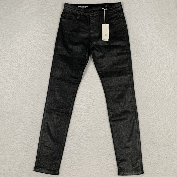AG Adriano Goldschmied Jeans Farrah High Rise Skinny Ankle Metallic Size 25 NWT! - Picture 1 of 16